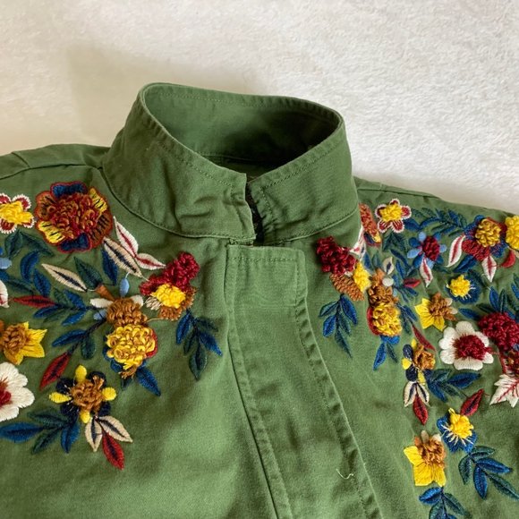 Zara Green Embroidered Jacket - Picture 2 of 16